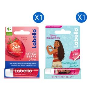 Labello Lip Balm, Strawberry Shine, 4.8g + Disney Princess Moana Lip Balm, Watermelon Sorbet, 4.8g – Wholesale & Export UAE