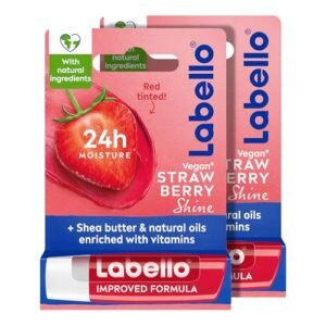 Labello Strawberry Shine Lip Balm, 24H Melt-In Moisture, With Shea Butter And Natural Oils Enriched With Vitamins, With Natural Ingredients, – Wholesale & Export UAE