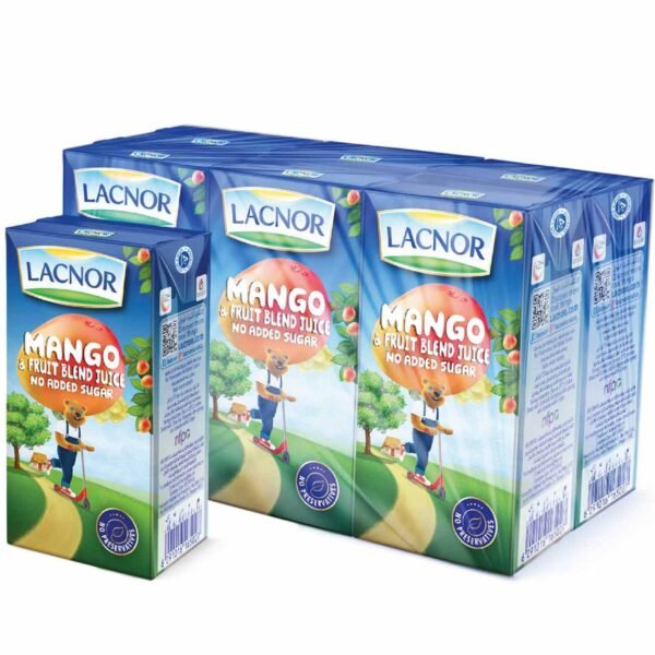 Lacnor No Added Sugar Mango & Fruit Blend Juice, 125ml Pack of 6 – Wholesale & Export UAE