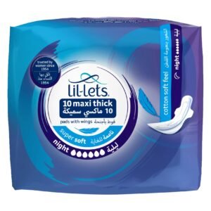 Lil-Lets Maxi Thick Night Pads with Wings 10 Pads – Wholesale & Export UAE