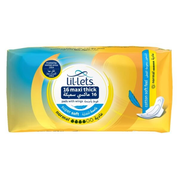 Lil-Lets Maxi Thick Normal Pads with Wings 16 Pads – Wholesale & Export UAE