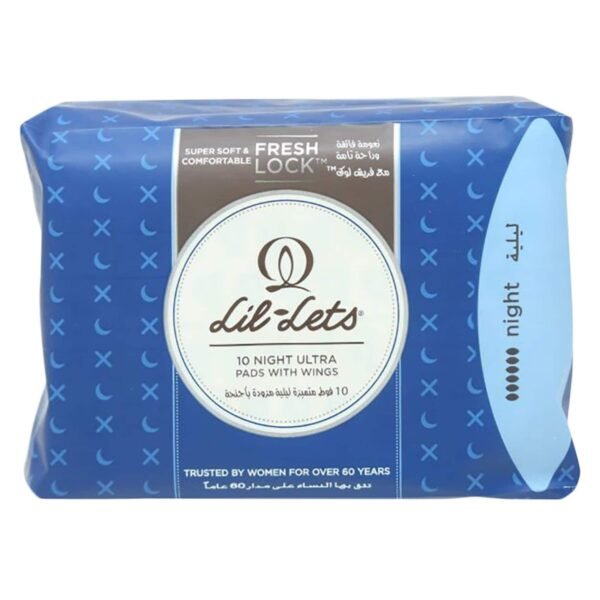Lil-Lets Ultra Night Pads with Wings, 10 PCS – Wholesale & Export UAE
