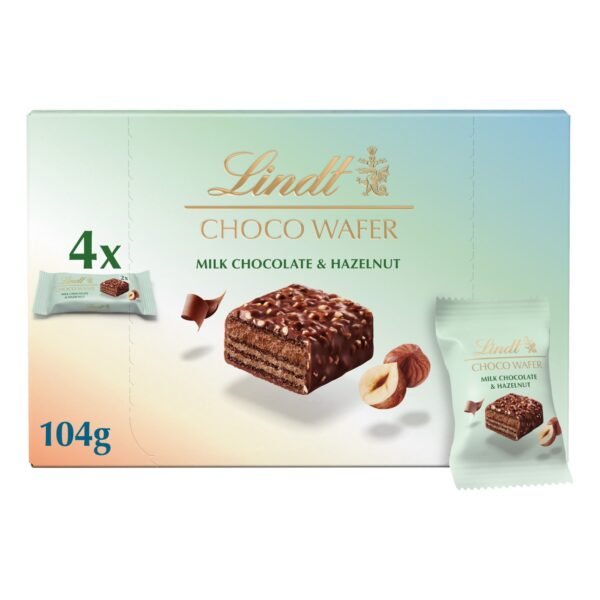 Lindt Milk Chocolate and Hazelnut Choco Wafer Multipack, 104g – Wholesale & Export UAE