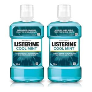 Listerine Cool Mint Mouthwash, Pack Of 2X500ml, Mouth Freshener From Listerine For A Fresh Healthy Breath, 24 Hour Protection Against Plaque – Wholesale & Export UAE