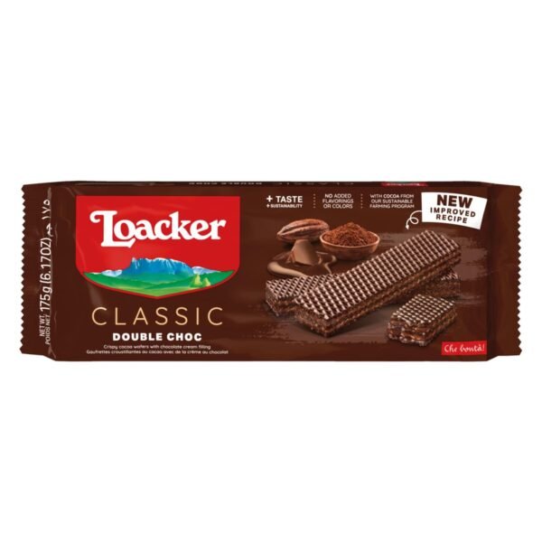 Loacker-Classic-Double-Chocolate-Wafers-175g Loacker Classic Double Chocolate Wafers, 175g – Wholesale & Export UAE