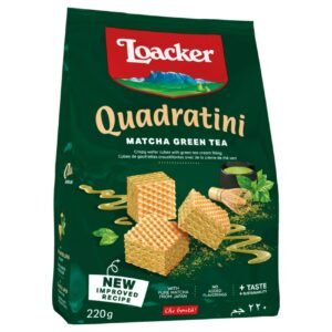 Loacker Quadratini Matcha Green Tea Wafers, 220g – Wholesale & Export UAE