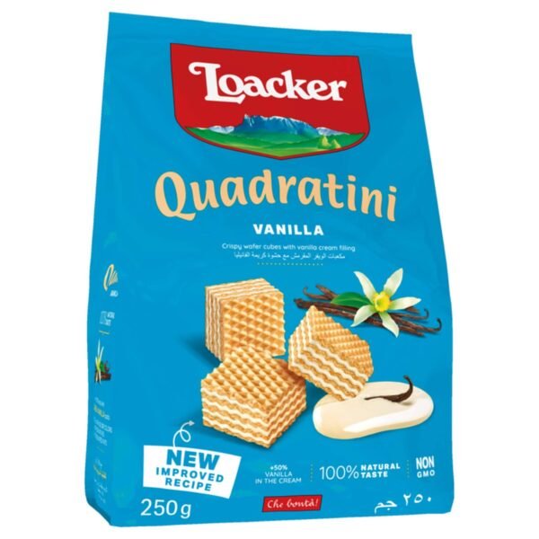 Loacker Quadratini Vanilla Wafers, 250g – Wholesale & Export UAE
