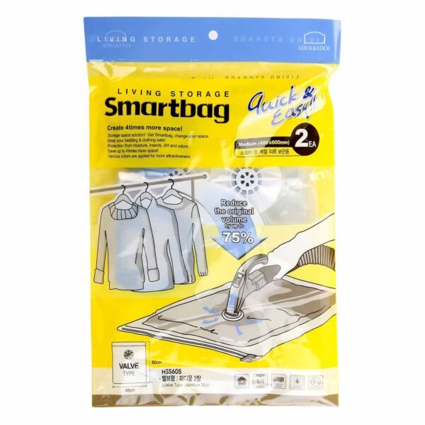 Lock & Lock Living Storage Smart Bag Medium Clear 480x600mm 2 PCS – Wholesale & Export UAE