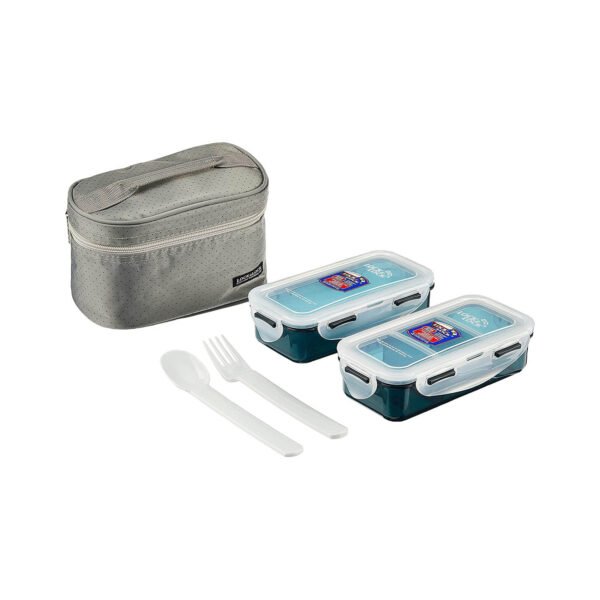 Lock & Lock Lunch Box Set With Bag Spoon And Fork HPL754D Multicolour 5 PCS – Wholesale & Export UAE