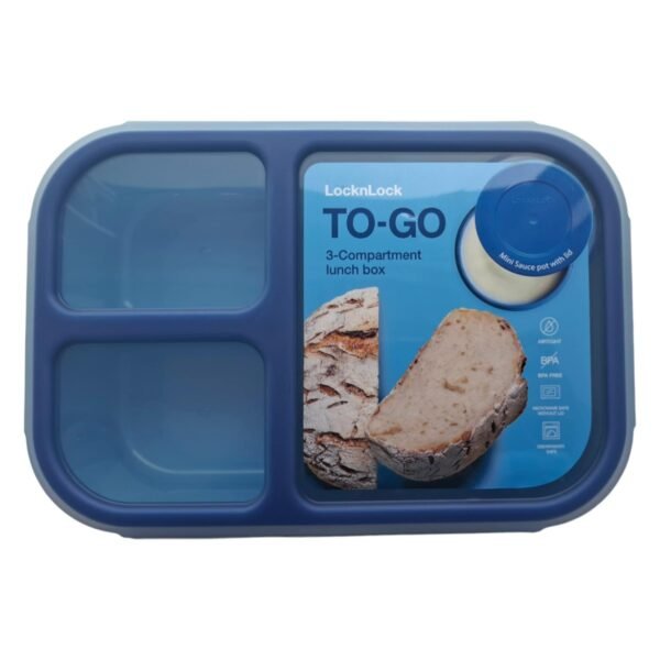 Lock-amp-Lock-To-Go-3-Compartment-Lunch-Box-Blue-980ml-3 Lock & Lock To Go, 3-Compartment Lunch Box, Blue, 980ml – Wholesale & Export UAE