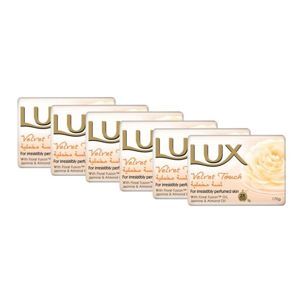 Lux Velvet Touch Soap Bar, 170g, Pack of 6 – Wholesale & Export UAE
