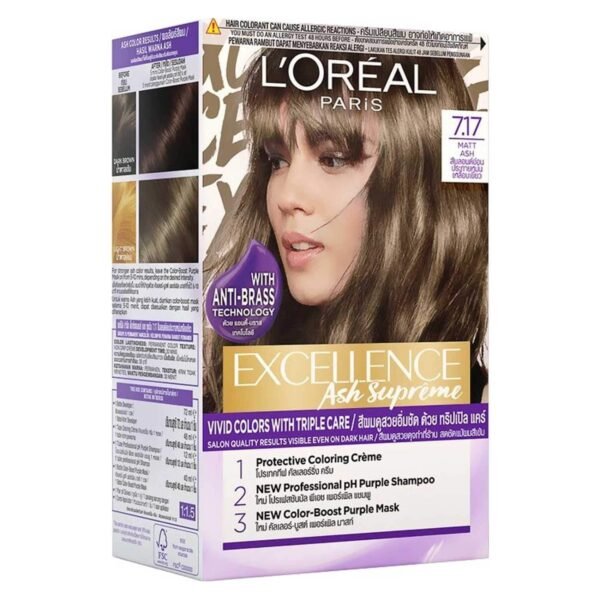 L'Oreal Paris Excellence Ash Supreme Permanent Hair Colour 7.17 Matt Ash Blond – Wholesale & Export UAE