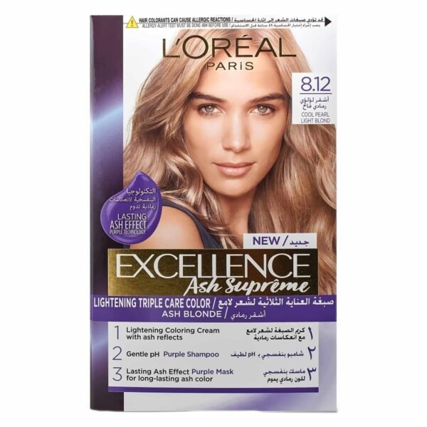 Lx27Oreal-Paris-Excellence-Ash-Supreme-Permanent-Hair-Colour-8.12-Cool-Pearl-Light-Blond L'Oreal Paris Excellence Ash Supreme Permanent Hair Colour 8.12 Cool Pearl Light Blond – Wholesale & Export UAE