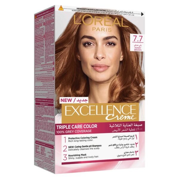 Lx27Oreal-Paris-Excellence-Cream-Triple-Care-Permanent-Hair-Colour-7.7-Honey-Brown L'Oreal Paris Excellence Cream Triple Care Permanent Hair Colour 7.7 Honey Brown – Wholesale & Export UAE