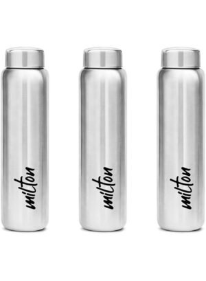 MILTON 3-Piece 950ml Stainless Steel Water Bottle, Single-Walled, BPA-Free, Leak-Proof, Rust-Free, Easy-Grip Fridge Bottle,Easy to Carry, Gy – Wholesale & Export UAE