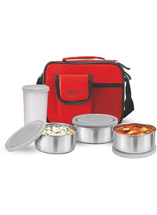 MILTON 5-Piece Lunch Box Set with Insulated Bag - Includes 3 Stainless Steel Containers(280ml Each), 400ml Tumbler, Keeps Food Hot, Ideal fo – Wholesale & Export UAE
