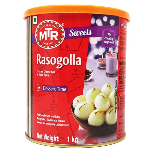 MTR Ready To Eat Rasogolla Tin 1kg – Wholesale & Export UAE