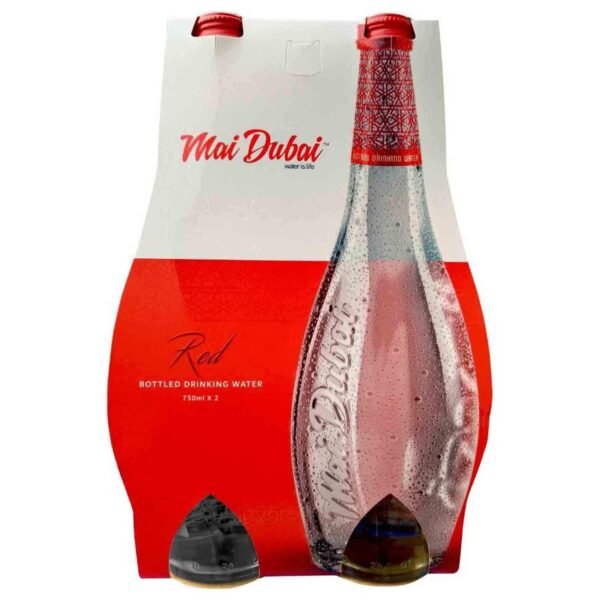 Mai Dubai Still Drinking Water Glass Bottles 750ml, Pack of 2 – Wholesale & Export UAE
