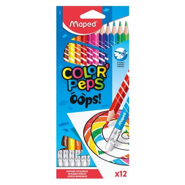 Maped Color'Peps Oops Erasable Crayon Pencils 12 PCS – Wholesale & Export UAE