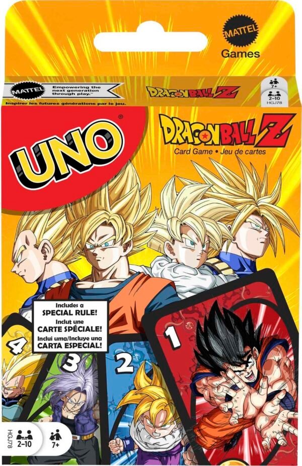 Mattel Games UNO Dragon Ball Z Card Game for Family Night Featuring Deck with TV Show-Themed Graphics & Special Rule for 2 for 10 Player – Wholesale & Export UAE