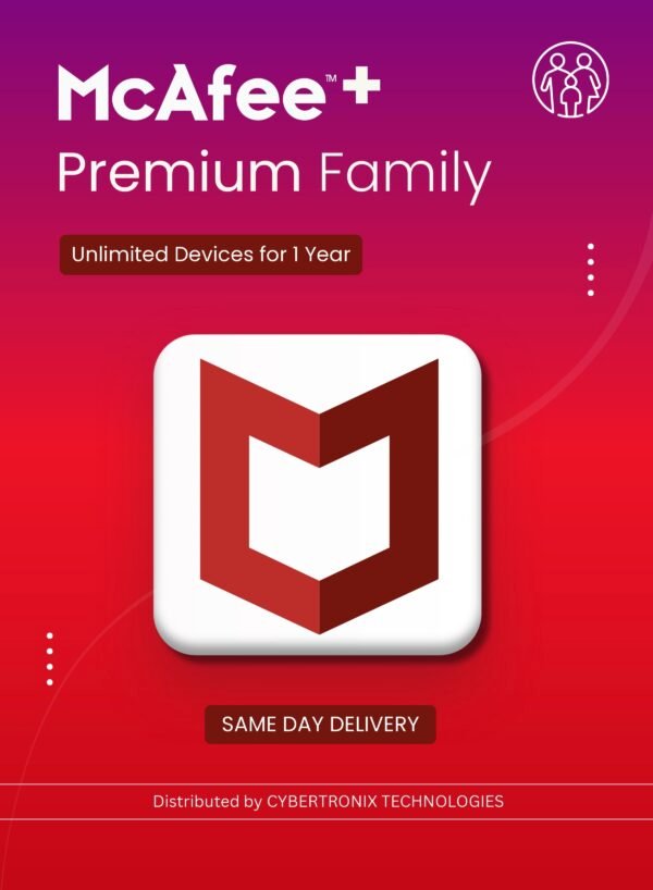 McAfee+ Premium Family Unlimited Devices for 1 Year Digital License SAME DAY DELIVERY – Wholesale & Export UAE
