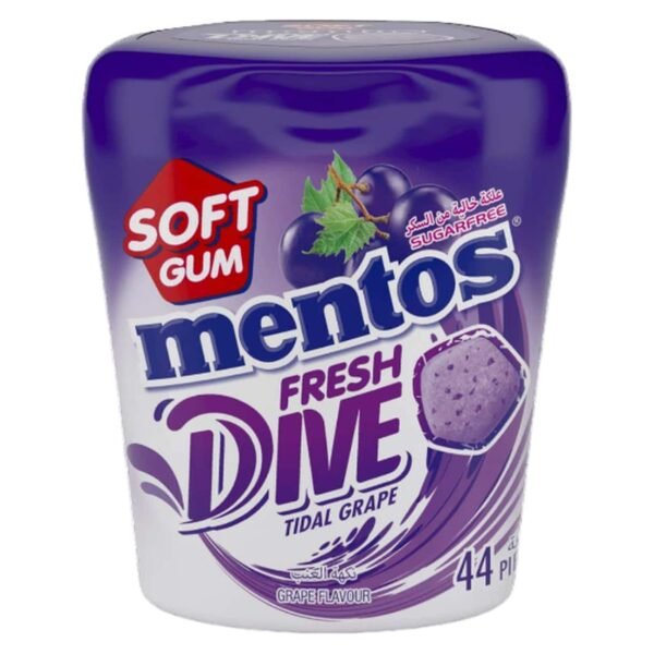 Mentos Fresh Dive Sugarfree Grape Flavour Soft Gum 44 Gums, 2g – Wholesale & Export UAE