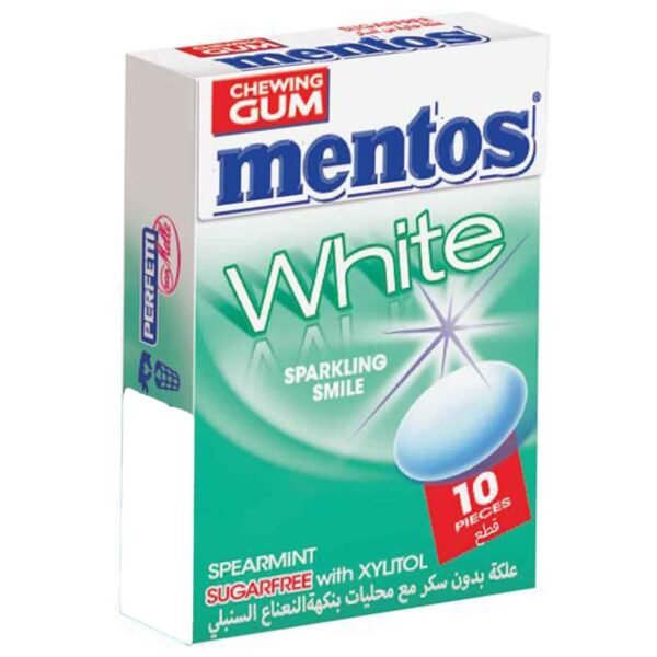 Mentos White Spearmint Sugar Free Chewing Gum, 10 Gums – Wholesale & Export UAE