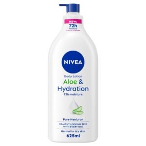 NIVEA Body Lotion for Normal to Dry Skin, Aloe & Hydration with Pure Hyaluron, 72H Fast Refreshing Moisture, 625ml – Wholesale & Export UAE
