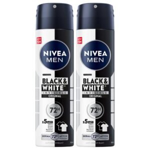 NIVEA MEN Black & White Invisible Antiperspirant Deodorant Spray, 72H, 150ml, Pack of 2 – Wholesale & Export UAE