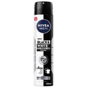 NIVEA MEN Black & White Invisible Antiperspirant Deodorant Spray, 72H, 200ml – Wholesale & Export UAE