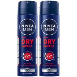 NIVEA MEN Dry Impact Antiperspirant Deodorant for Men 48h Protection Spray 150ml, Pack of 2 – Wholesale & Export UAE