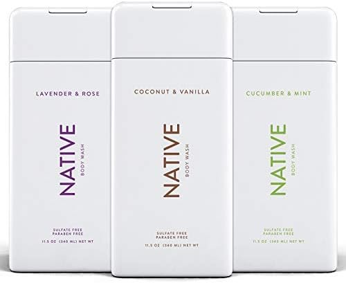 Native Body Wash 3 Pack - Natural Body Wash Made Without Sulfates - Cucumber & Mint, Coconut & Vanilla, Lavender & Rose – Wholesale & Export UAE