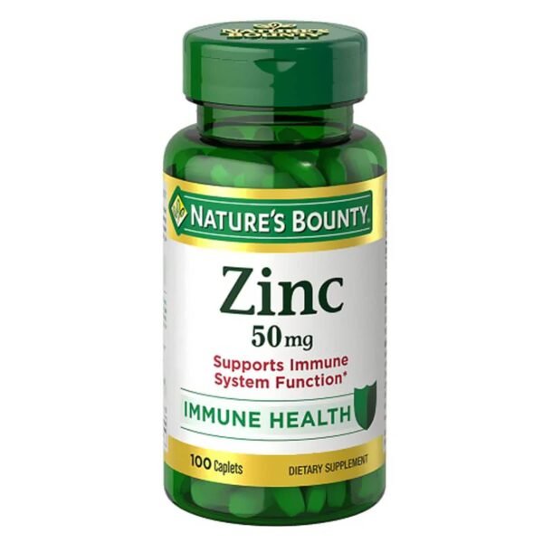 Nature's Bounty Chelated Zinc Gluconate 50mg Immune Health Supplement 100 Caplets – Wholesale & Export UAE