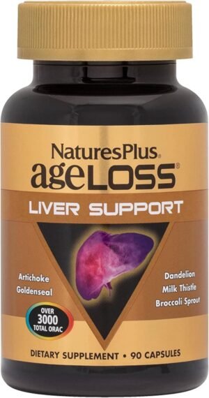 Nature's Plus Ageloss Liver Support - 90 Capsules - With Artichoke, Milk Thistle & Choline - Vegetarian, Gluten Free - 30 Servings – Wholesale & Export UAE