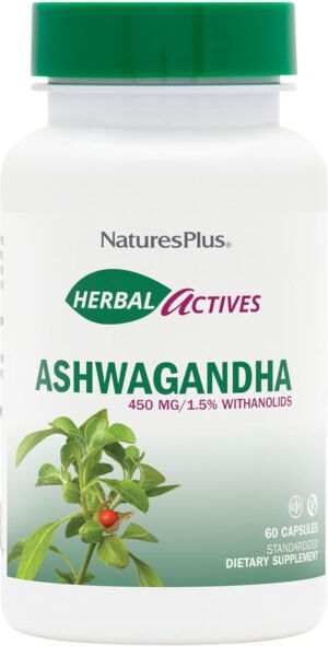 Nature's Plus Herbal Actives Ashwagandha 450 Mg, 60 Vegetarian Capsules - Gluten Free – Wholesale & Export UAE