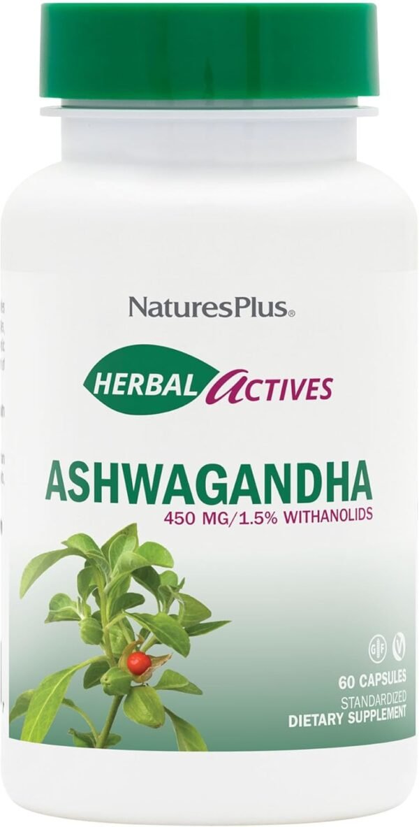 Nature's Plus Herbal Actives Ashwagandha 450 Mg, 60 Vegetarian Capsules - Gluten Free – Wholesale & Export UAE