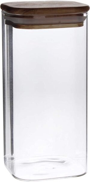 Neoflam Borosilicate Round Glass Jar With Airtight Lid, See Through Glass Canister. (700ML Square) – Wholesale & Export UAE