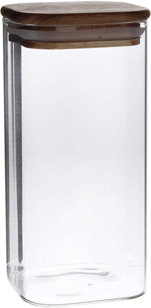 Neoflam Borosilicate Round Glass Jar With Airtight Lid, See Through Glass Canister. (700ML Square) – Wholesale & Export UAE