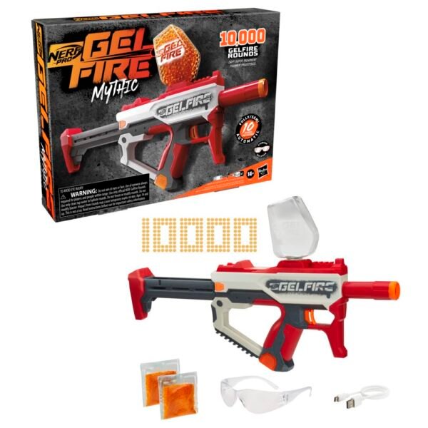 Nerf Pro Gelfire Mythic Full Auto Blaster & 10,000 Gelfire Rounds, 800 Round Hopper, Rechargeable Battery, Eyewear, Ages 14 & Up – Wholesale & Export UAE