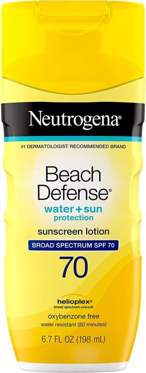 Neutrogena Beach Defense Water Resistant Sunscreen Lotion With Broad Spectrum SPF 70, Oil-Free And Paba-Free Fast-Absorbing Sunscreen Lotion – Wholesale & Export UAE