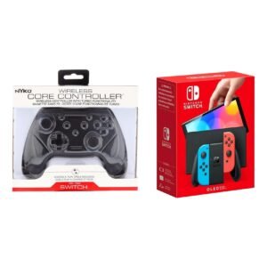 Nintendo Switch OLED Model Joy-Con Neon with Nyko Wireless Core Controller Black for Nintendo Switch – Wholesale & Export UAE