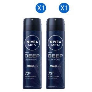 Nivea Men Deep Maxx Tech Black Carbon Anti-Perspirant Deodorant Spray, Darkwood, 150ml Pack of 2 – Wholesale & Export UAE