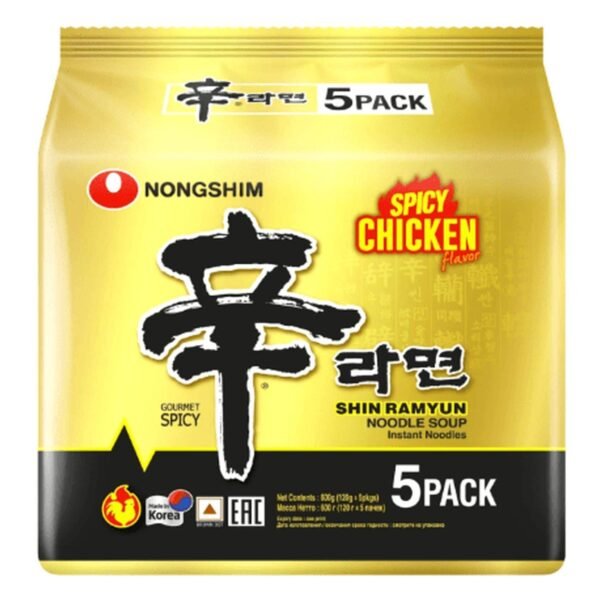 Nongshim-Shin-Ramyun-Gourmet-Spicy-Chicken-Flavour-Noodle-Soup-120g-Pack-of-5-2 Nongshim Shin Ramyun Gourmet Spicy Chicken Flavour Noodle Soup, 120g Pack of 5 – Wholesale & Export UAE
