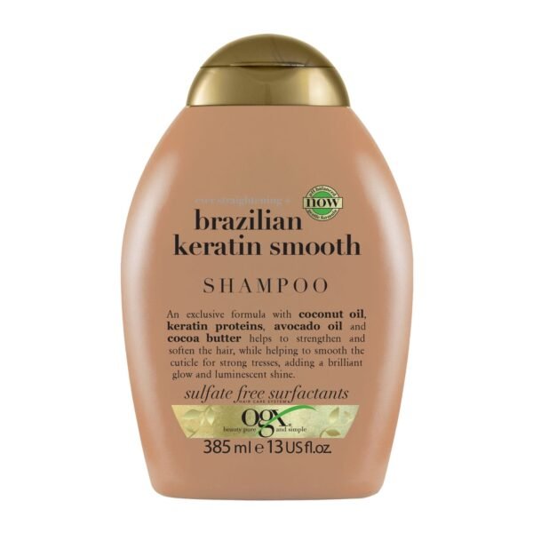 OGX-Shampoo-Ever-Straightening-Brazilian-Keratin-Smooth-New-Gentle-and-PH-Balanced-Formula-385ml OGX Shampoo Ever Straightening+ Brazilian Keratin Smooth New Gentle and PH Balanced Formula 385ml – Wholesale & Export UAE