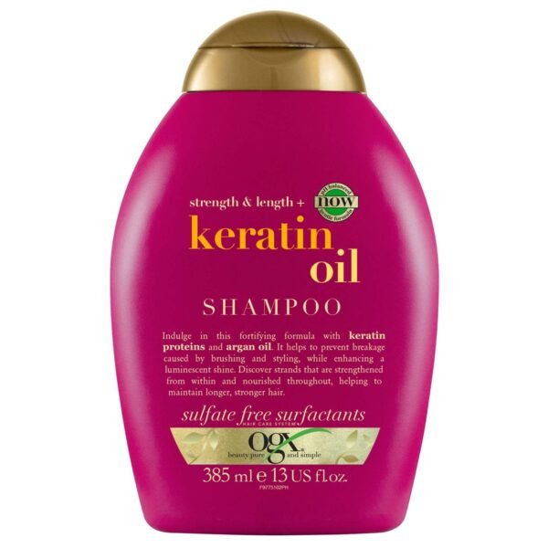 OGX Shampoo Strength & Length+ Keratin Oil New Gentle and PH Balanced Formula 385ml – Wholesale & Export UAE