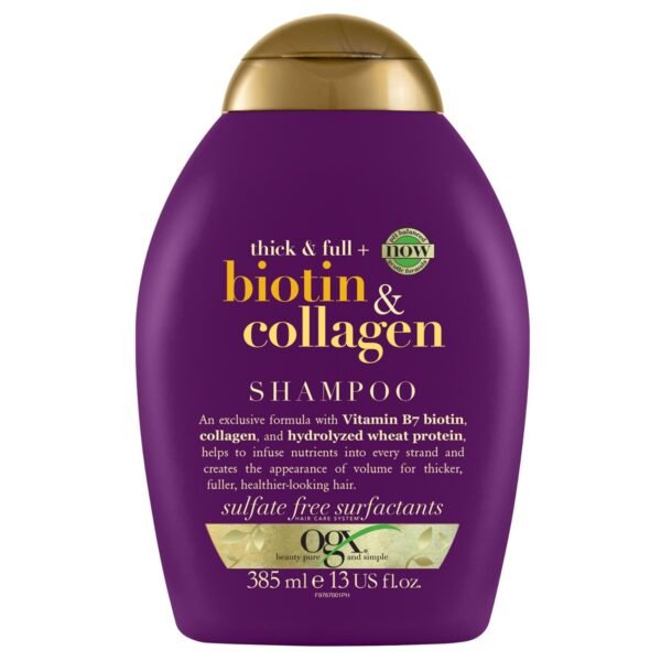 OGX Shampoo Thick & Full+ Biotin & Collagen New Gentle & PH Balanced Formula 385ml – Wholesale & Export UAE