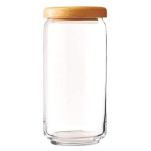 Ocean Glass Pop Jar With Wooden Lid Clear/Beige 750ml – Wholesale & Export UAE