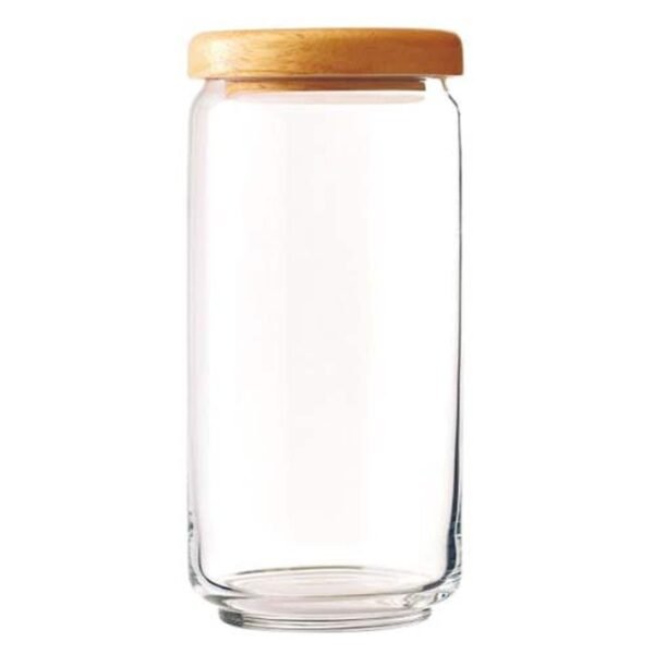 Ocean Glass Pop Jar With Wooden Lid Clear/Beige 750ml – Wholesale & Export UAE