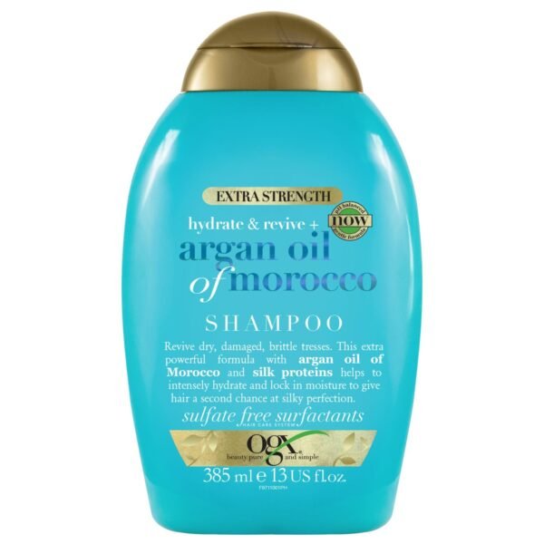 Ogx Shampoo Extra Strength Hydrate & Revive+ Argan Oil Of Morocco New Gentle and Ph Balanced Formula, 385ml – Wholesale & Export UAE