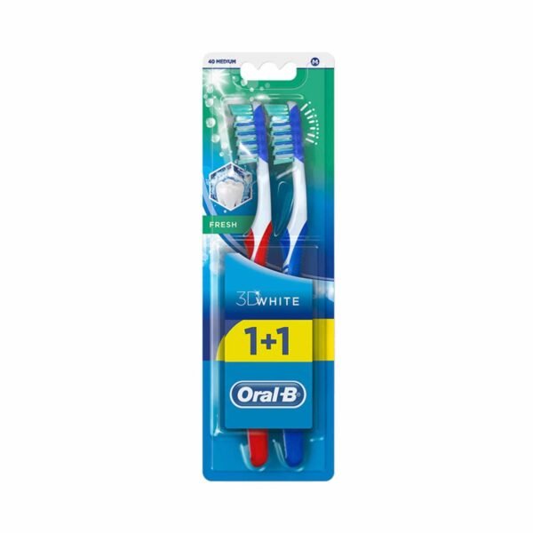 Oral-B-3D-White-Fresh-Manual-Toothbrush-40-Medium-Pack-of-2 Oral-B 3D White Fresh Manual Toothbrush 40 Medium Pack of 2 – Wholesale & Export UAE